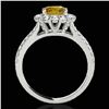 Image 2 : 2.01 ctw Certified SI/I Fancy Intense Yellow Diamond Ring 10k White Gold - REF-225G2W