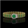 Image 1 : 31.91 ctw Emerald & Diamond Bracelet 14K Yellow Gold - REF-312R5K