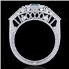 Image 3 : 1.13 ctw Fancy Intense Blue Diamond Art Deco Ring 18k White Gold - REF-240X2A