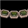Image 3 : 80.65 ctw Tourmaline & Diamond Micro Pave Halo Necklace 10k Rose Gold - REF-1163W6H