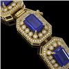 Image 3 : 61.92 ctw Sapphire & Diamond Victorian Bracelet 14K Yellow Gold - REF-1288A4N