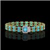 Image 1 : 17.24 ctw Swiss Topaz & Diamond Bracelet 14K Yellow Gold - REF-236M4G