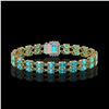 Image 3 : 17.24 ctw Swiss Topaz & Diamond Bracelet 14K Yellow Gold - REF-236M4G