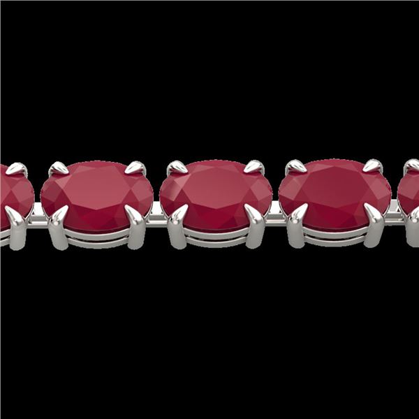 29 ctw Ruby Eternity Designer Bracelet 14k White Gold - REF-180K2Y