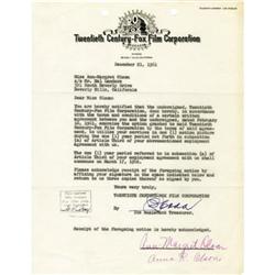 Ann-Margret Signed Option Agreement