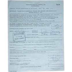 Desi Arnaz Signed 1972 Earnings Filing