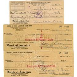 George Burns and Gracie Allen Signed Checks