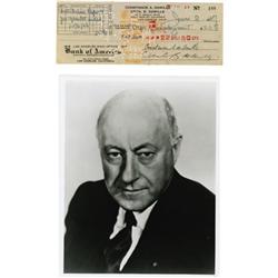 Cecil B. DeMille Signed Check and Picture