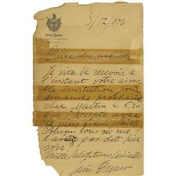 Enrico Caruso Signed Letter.