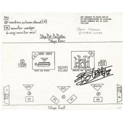 Bo Diddley Signed Stage Schematic.