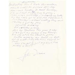 Fats Domino Handwritten and Signed Song Lyrics