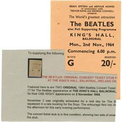 Beatles King''s Hall Concert Ticket Stub. From t