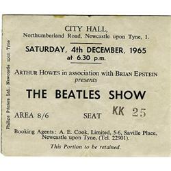 Beatles Newcastle Concert Ticket Stub. A used ti