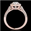 Image 2 : 2.15 ctw Certified Diamond Solitaire Halo Ring 10k Rose Gold - REF-368Y2X