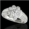 Image 1 : 1.5 ctw Certified Diamond Solitaire Halo Ring 10k White Gold - REF-190W9H