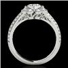 Image 2 : 1.5 ctw Certified Diamond Solitaire Halo Ring 10k White Gold - REF-190W9H