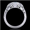 Image 3 : 1.06 ctw Fancy Intense Blue Diamond Art Deco Ring 18k White Gold - REF-154H5R