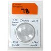 Image 1 : 1 Oz .9999 Fine Silver 2018 Canada Maple Leaf Coin