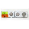 Image 1 : 3 Vintage Canadian .800 Silver 50¢ Coins