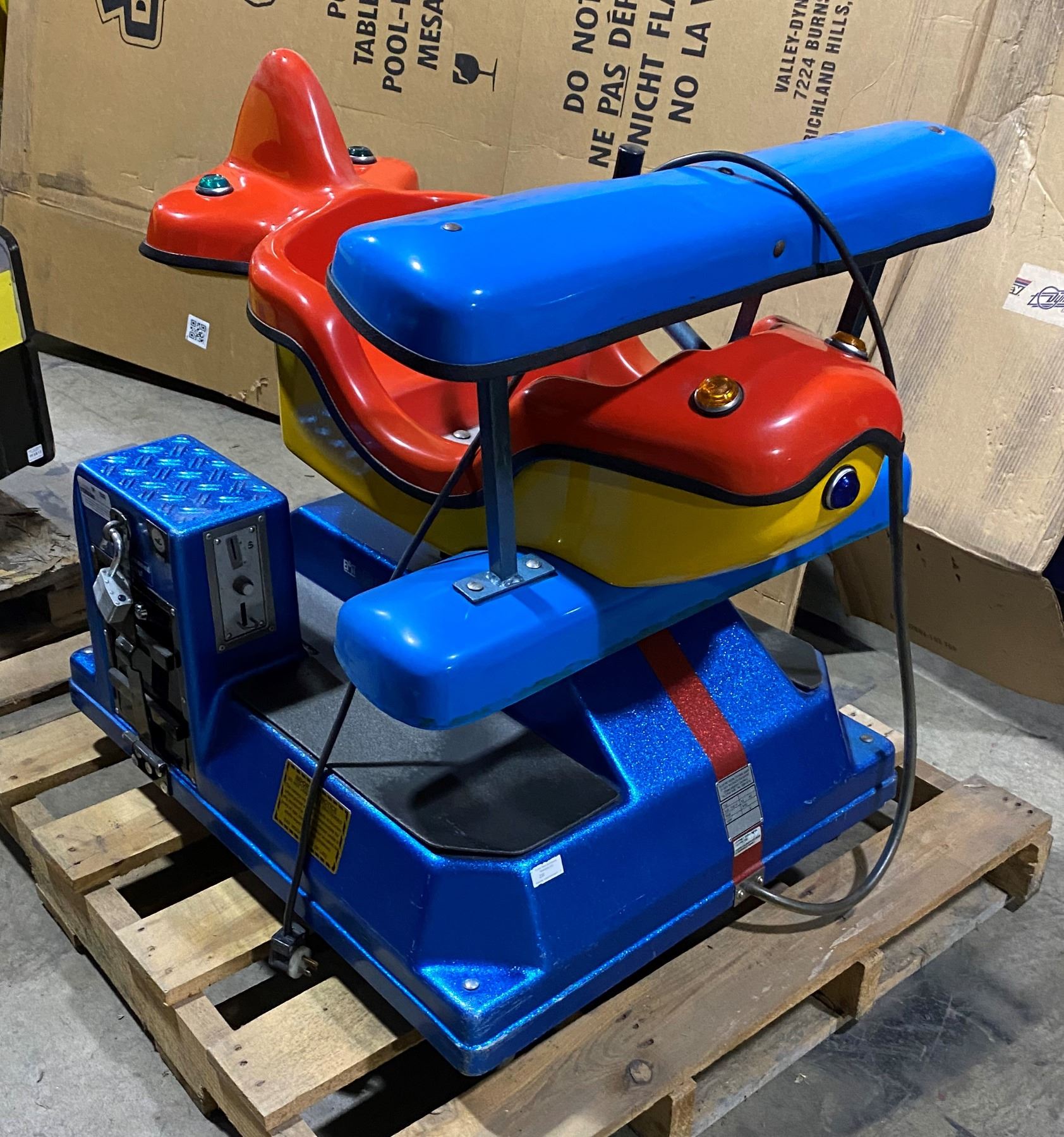 Blue and Red Plane Kiddie Ride