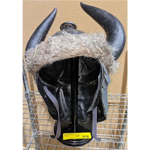 Hand crafted Viking battle helmet w/stand from the show
