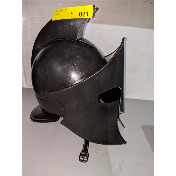 Hand crafted black metal knight helmet from the show
