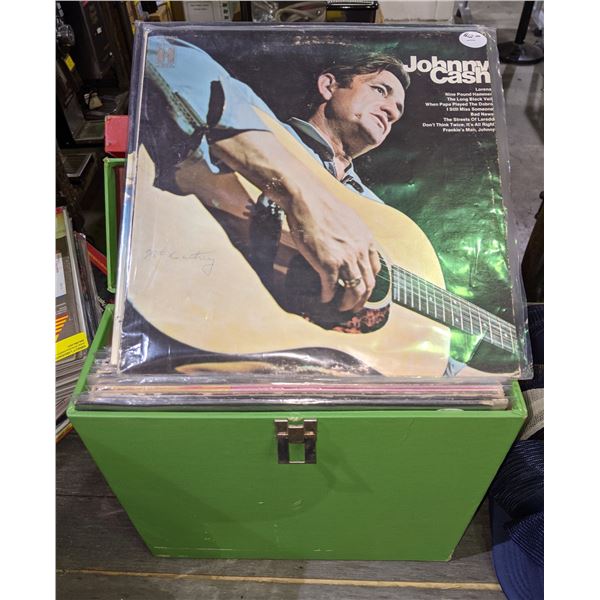 2 small boxes of vintage records from the show