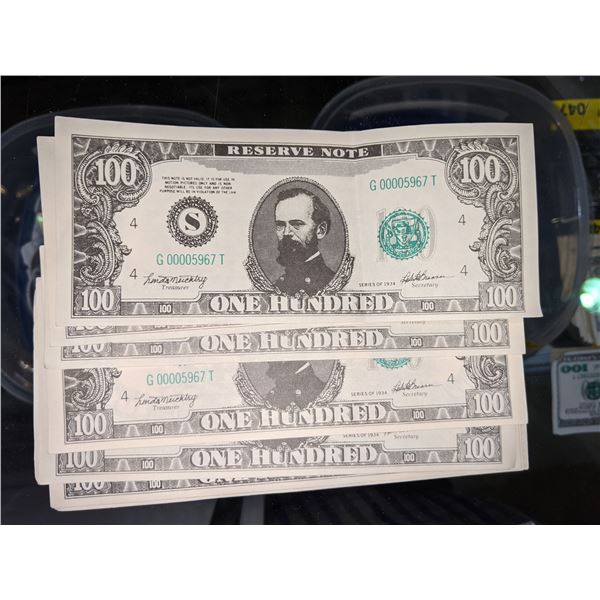 Fake bills from the bank heist show