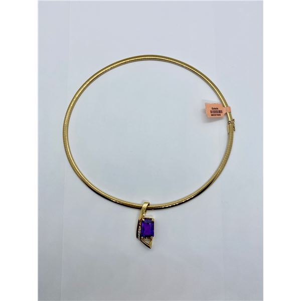 18K Gold 36.2g 6.0 Amethyst 0.25 Diamond Necklace - value $8,085