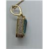 Image 4 : 14K Gold Emerald cut blue Topaz and Diamond Pendant - value $7,980