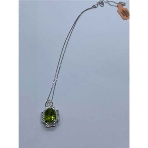 18K White Gold 9.7g 4.43Pendant/0.17 Diamond Necklace - value $2,130