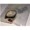 Image 2 : 14K Yellow Gold Garnet 10PTS ladies Ring - value $1,997