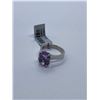 Image 1 : 14K White Gold Amethyst ladies Ring - value $1,643