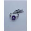 Image 1 : 10K White Gold Amethyst 0.02PTS Ring - value $613