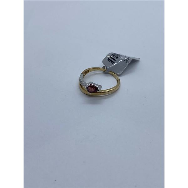 10K Gold TT Garnet 0.04PTS Ring - value $597