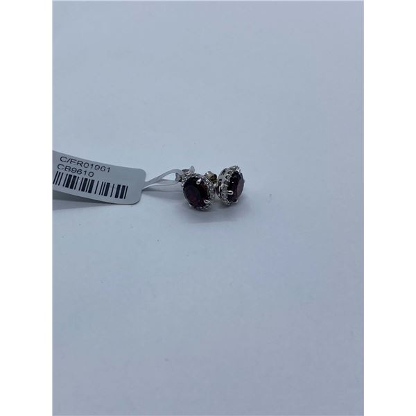 10K White Gold Amethyst 14 PTS DI Earrings - value $695