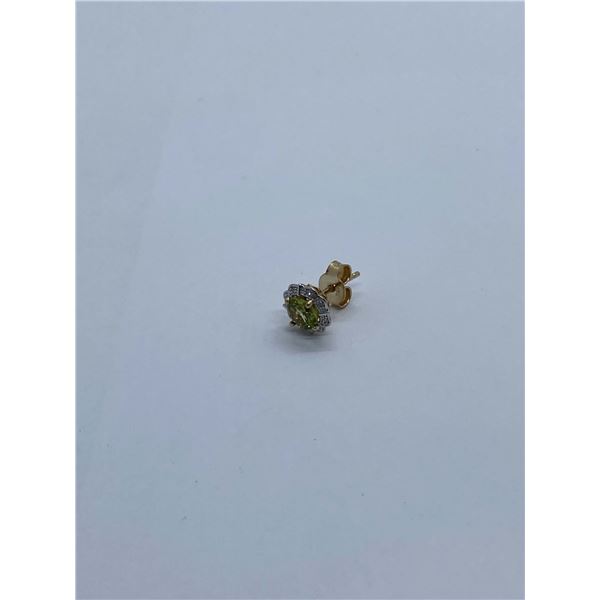 Single Peridot w/Dia Earring
