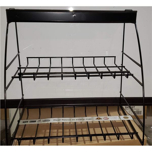 3 Black medal commercial coffee display stands