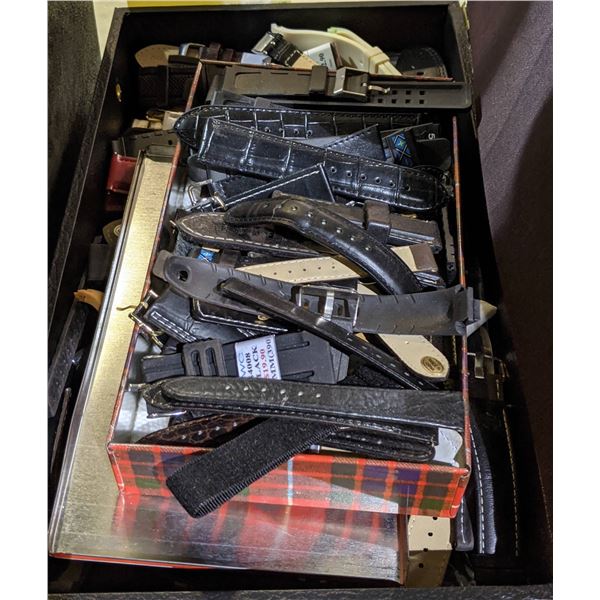 Assorted new watch bands mostly leather