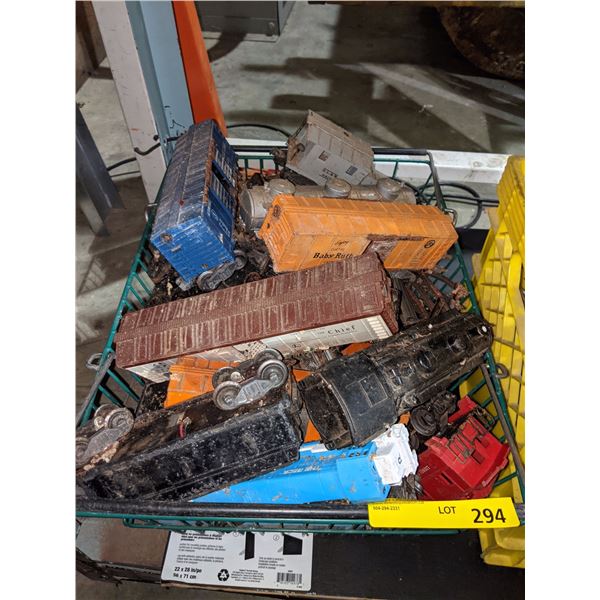 Vintage Toy train cars and track