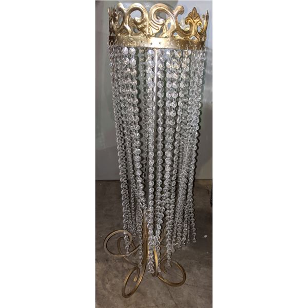 Approx. 12 brass finish w/ hanging faux crystal decorative stands