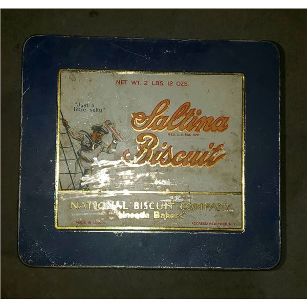 Early 1900's saltina biscuits national biscuits company collectors tin