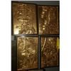 Image 1 : 24 Karat Gold over hand carved rosewood decorative hanging wall plaque set 4 asian impression artist
