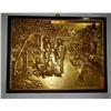 Image 2 : 24 Karat Gold over hand carved rosewood decorative hanging wall plaque set 4 asian impression artist