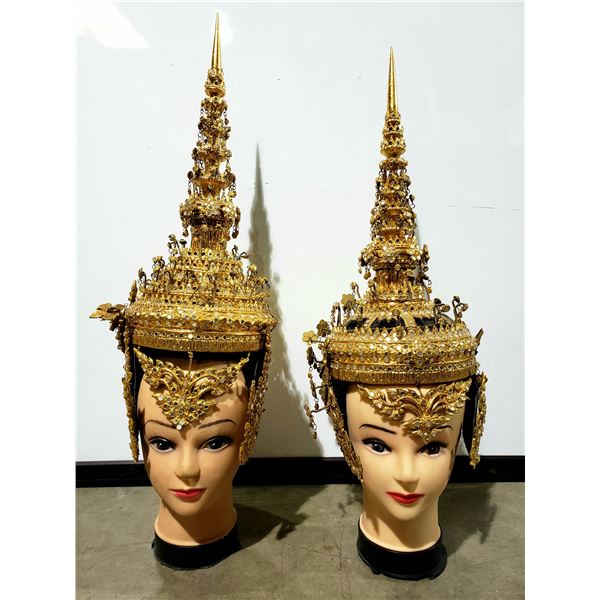 2 Fancy gilded middle eastern style headdress (mannequin head not included)