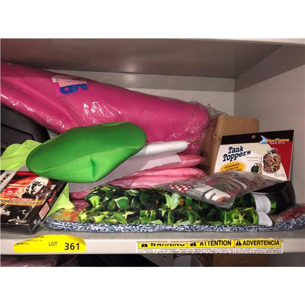 One shelf of assorted store returned merchandise