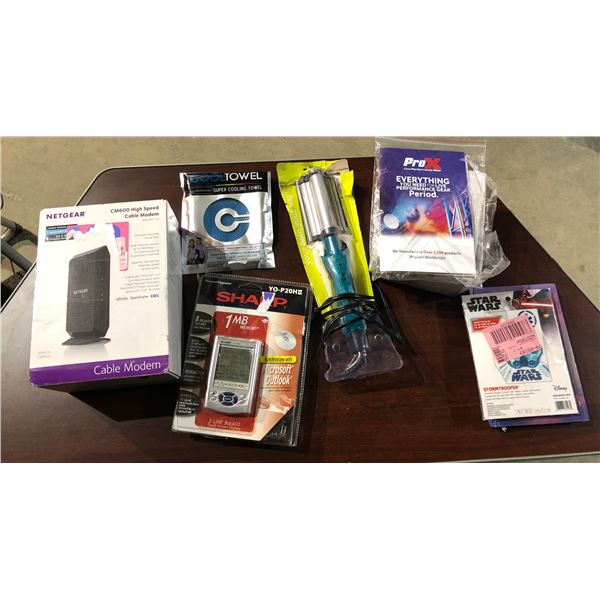 One shelf of assorted store returned merchandise