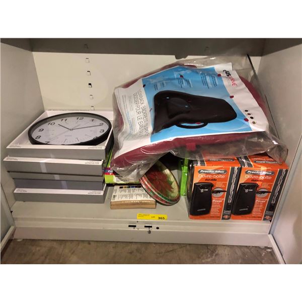 One shelf of assorted store returned merchandise