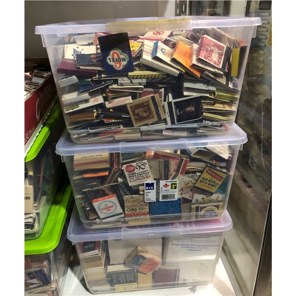 3 boxes of assorted vintage matchbooks