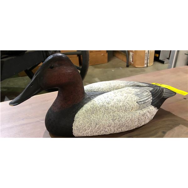 Carved wooden decorative duck made by Scott Barber